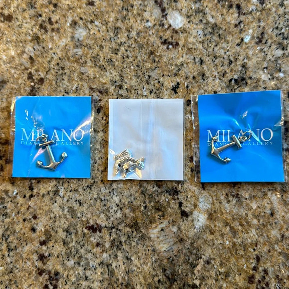 Set of 3 vacation/beach/ocean theme silver charms. New. - Picture 1 of 2